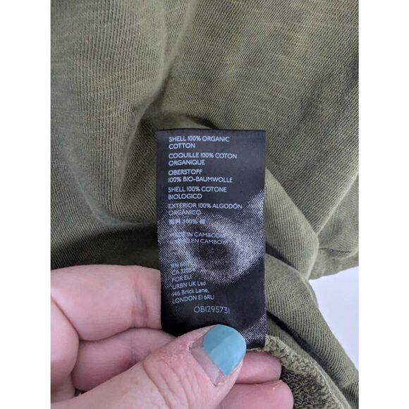 Maeve Anthropologie Olive Green Cropped Short Sleeved Sweater Vest Top - Size S - Picture 5 of 5